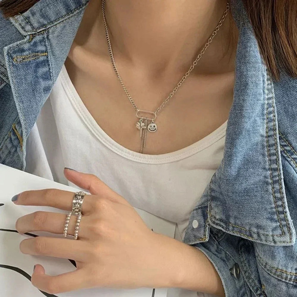 Minimalist 925 Sterling Silver Beaded Ring Layer Stackable Silver Statement Ring - Picture 3 of 4